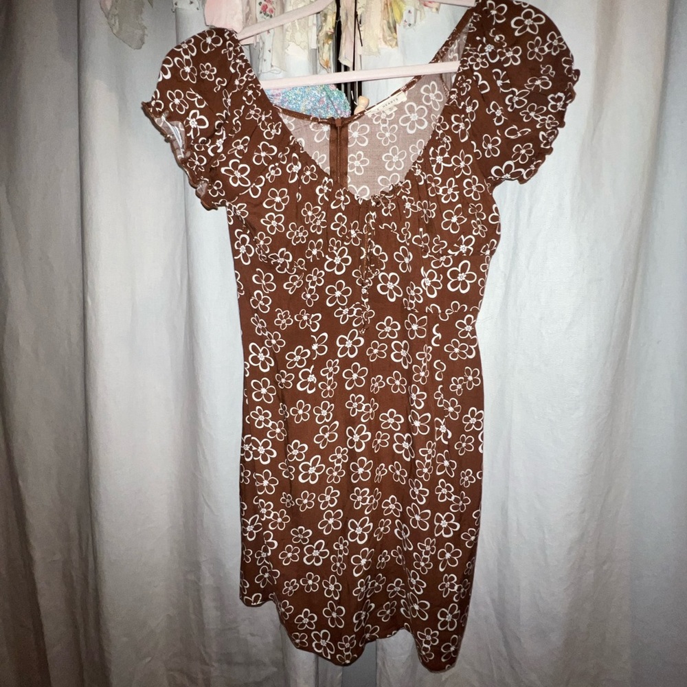 LA HEARTS brown floral mini dress SIZE M